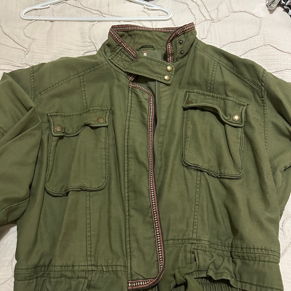 Olive Green Military Style Jacket
